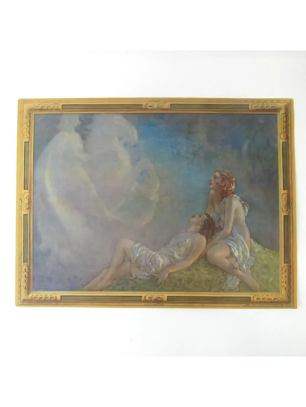 Vintage 1935 Litho Art Print Fantasy Day Dreams Arthur Spear Horse Clouds 16x12